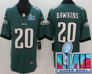 Men & Women & Youth Philadelphia Eagles #20 Brian Dawkins Limited Green Super Bowl LVII Vapor Jersey,We sell and wholesale Men & Women & Youth Philadelphia Eagles #20 Brian Dawkins Limited Green Super Bowl LVII Vapor Jersey on line form chian!